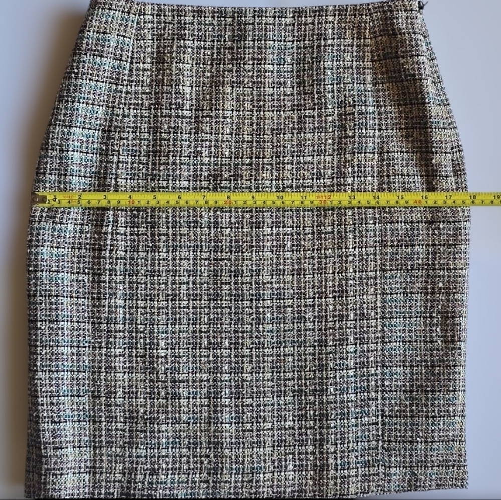 Vintage Brooks Brothers Wool Blend Plaid Boucle Tweed Pencil Skirt Sz 2 - Picture 11 of 11